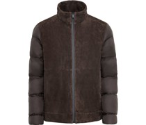 Hybrid Suede Leather Jacket - espresso brown 54