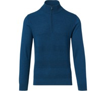Mock Neck Zip Sweater - dark denim XXL