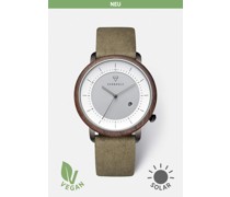 Herrenuhr Michel Walnut Olive Solar Ve...