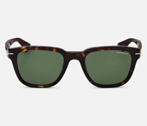 Eckige Sonnenbrille Mit Havannafarbener Kunststofffassung (s)