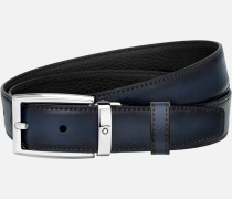 Gürtel Aus Wendbarem Leder In Schwarz/blau