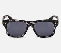 Rechteckige Sonnenbrille Mit Schwarzer Kunststofffassung