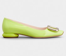 Ballerinas Viv' Choc aus Lackleder mit Metallschnalle