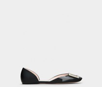 Ballerinas Trompette Dorsay mit Metallschnalle aus Lackleder