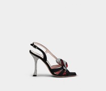 Sandalen Strass Bow-Heel aus Veloursleder