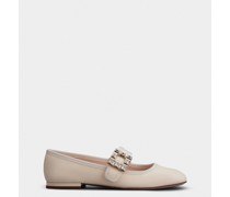 Ballerinas Très Vivier Babies mit Strass-Schnalle aus Lackleder