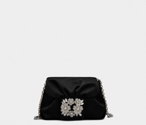 Tasche Micro Drapé aus Satin mit RV-Bouquet-Strass-Schnalle