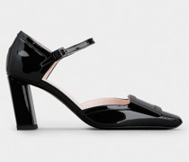 Pumps Dorsay Belle Vivier aus Lackleder mit lackierter Schnalle