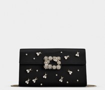 Clutch Fireflies aus Satin mit Flower-Strass-Schnalle