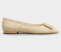 Ballerinas Gommettine Piping aus Stoff mit lackierter Schnalle
