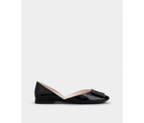 Ballerinas Dorsay aus Lackleder mit lackierter Schnalle