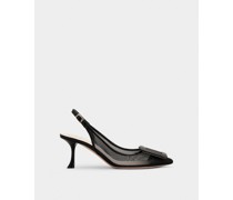 Pumps Slingback Viv' In The City Net aus Stoff mit bezogener Schnalle