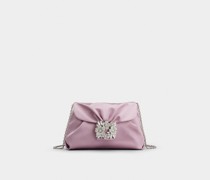 Mini-Tasche Drapé mit RV Bouquet Strass-Schnalle aus Satin