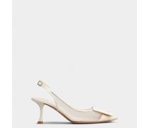 Pumps Slingback Viv' In The City Net aus Stoff mit bezogener Schnalle