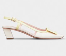 Pumps Slingback Belle Vivier aus Lackleder mit bezogener Schnalle