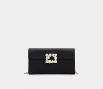 Clutch mit Flower Strass Schnalle aus Satin