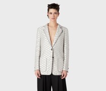 Einreihiges Sakko Aus Gemischtem Seiden-jacquard