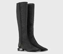 Stiefel aus Satin und Strass