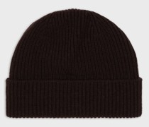 Strickmütze mit Umschlag aus Kaschmir