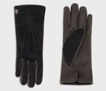 Handschuhe Aus Veloursleder und Kaschmir