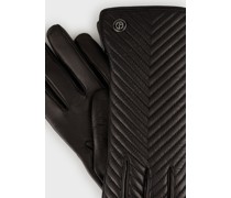 Handschuhe aus Leder mit Zickzackmotiv vorne