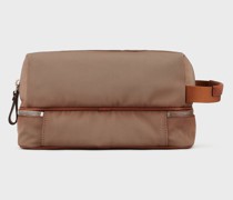 Umweltfreundliche Kosmetiktasche aus Nylon und Leder