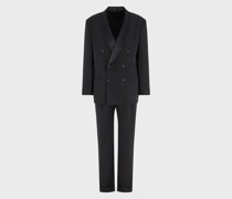 Doppelreihiger Smoking aus Cupro-Jacquard