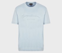 T-Shirt aus reiner Interlock-Baumwolle mit Logostickerei