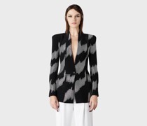Einreihiges Sakko Aus Viskose und Mohair-jacquard-stoff
