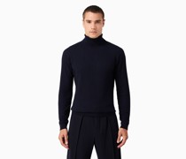 Rollkragenpullover Aus Baumwolle, Kaschmir und Seide