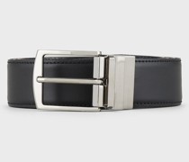Wendegürtel Aus Glattem Leder und Aus Vollnarbigem Leder