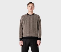 Rundhalsoberteil Aus Einer Wollmischung mit Jacquard