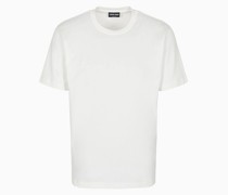 T-shirt Aus Reiner Interlock-baumwolle mit Logostickerei