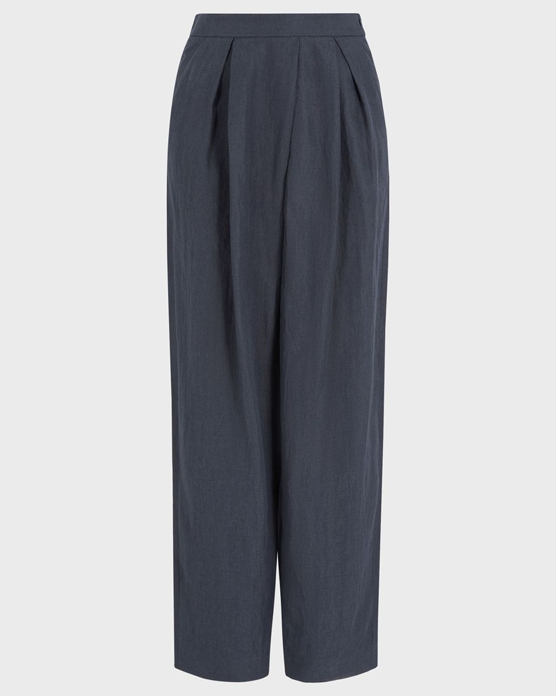 Giorgio Armani Damen Gerade geschnittene Leinenhose