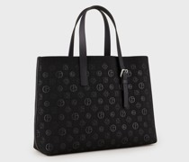 Shopper aus Gewebe mit durchgehendem Logo