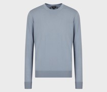 Pullover mit Rundhalsausschnitt aus reiner Schurwolle