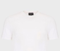 T-Shirt aus dehnbarem Bambus-Viskosejersey und aufgesticktem GA-Logo