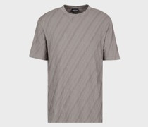 T-Shirt aus Viskosejersey und Kaschmir mit geometrischem Muster