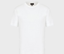 T-Shirt aus Interlock-Baumwolle mit Logostickerei