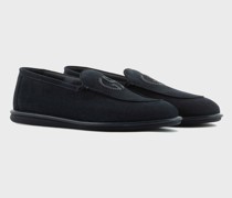 Wildleder-Mokassins mit Naht-Details