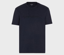 T-Shirt aus reiner Interlock-Baumwolle mit Logostickerei