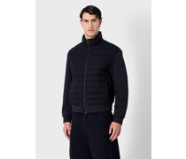 Wattierter Blouson Aus Funktionsjersey und Wolle