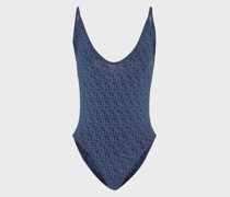Body aus Jacquard-Stoff mit Monogramm