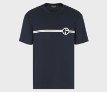 T-Shirt aus Interlock-Baumwolle mit Logostickerei