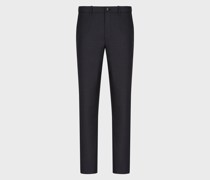 Hose aus Gabardine in Wolle und Kaschmir
