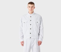 Armani Sustainability Values Baumwollblouson mit Nadelstreifen