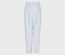 Gerade geschnittene Hose aus gewaschener Seide