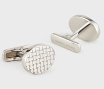 Manschettenknöpfe aus Sterlingsilber mit geometrischer Struktur