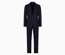 Armani Sustainability Values Einreihiger Anzug Der Soho-linie Aus Schurwolle mit Fischgrat-muster