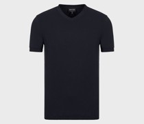 T-Shirt Icon mit V-Ausschnitt aus Viskose-Stretch-Jersey
